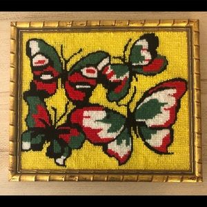 Handmade Vintage Needlepoint Picture